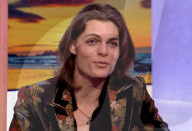 Liz Hurley and son on TV chat show