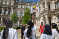 The Prime Minister's wife Akshata Murty hosts a basketball Lessons at 10