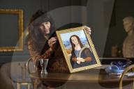 Lego Mona Lisa and Paris Notre Dame cathedral
