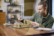 Lego Mona Lisa and Paris Notre Dame cathedral