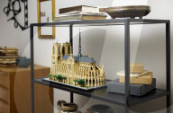 Lego Mona Lisa and Paris Notre Dame cathedral