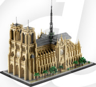 Lego Mona Lisa and Paris Notre Dame cathedral