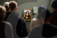 Lego Mona Lisa and Paris Notre Dame cathedral