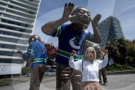 Canucks Statue Vandalism, Vancouver, Canada - 15 May 2024