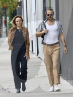 *EXCLUSIVE* Malin Akerman enjoys a walk with her brother