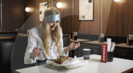Sophie Turner blindfold takeaway food challenge