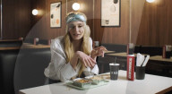 Sophie Turner blindfold takeaway food challenge