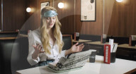 Sophie Turner blindfold takeaway food challenge