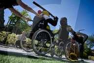 Patients of Superhumans rehab center try hand at buhurt combat
