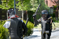 Patients of Superhumans rehab center try hand at buhurt combat