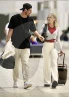 *EXCLUSIVE* Tammy Hembrow and fiance Matt Zukowski depart Brisbane airport for the Greek islands