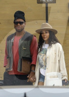 *EXCLUSIVE* Jonathan Majors and Meagan Good Leave Nobu Hand in Hand