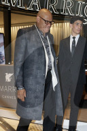 *EXCLUSIVE* Laurence Fishburne and Billy Zane leave the Alban party at the Marriott in Cannes with mysterious women