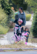 *EXCLUSIVE* Matte Babel teaches daughter to ride a bike in Los Feliz