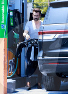 *EXCLUSIVE* Colin Farrell spotted pumping gas in Los Feliz