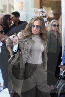 *EXCLUSIVE* Jennifer Lopez and daughter Emme spotted at a Brentwood event, as Ben Affleck and Jennifer Garner both attend **WEB MUST CALL FOR PRICING**