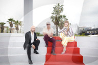 Exclusif - Jean-Baptiste Durand, Alain Guiraudie et Daphné Burki pendant l’enregistrement de l'émission "Cannes Festival" lors du 77ème Festival International du Film de Cannes