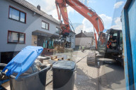 Aufräumarbeiten nach dem Hochwasser im Saarland