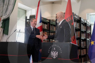 Foreign Secretary David Cameron visits Albania