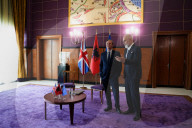 Foreign Secretary David Cameron visits Albania