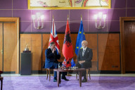 Foreign Secretary David Cameron visits Albania