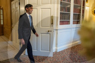 The Prime Minister Rishi Sunak reacts to inflation figures