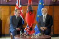 Foreign Secretary David Cameron visits Albania