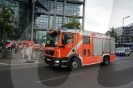 Grosseinsatz von Krankenwagen, Feuerwehr, Polizei in Berlin