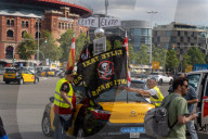 barcelona, the taxi drivers of Barcelona are blocking the city center
