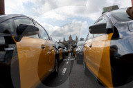 barcelona, the taxi drivers of Barcelona are blocking the city center