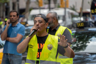 barcelona, the taxi drivers of Barcelona are blocking the city center