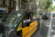 barcelona, the taxi drivers of Barcelona are blocking the city center