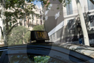 barcelona, the taxi drivers of Barcelona are blocking the city center