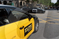 barcelona, the taxi drivers of Barcelona are blocking the city center