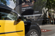barcelona, the taxi drivers of Barcelona are blocking the city center