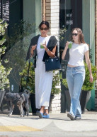 *EXCLUSIVE* Laura Harrier grabs juice after lunch with a friend at All Time in LA