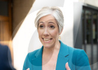 Guests depart Sunday with Laura Kuenssberg at the BBC, Broadcasting House, London, UK.