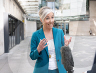 Guests depart Sunday with Laura Kuenssberg at the BBC, Broadcasting House, London, UK.
