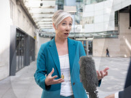 Guests depart Sunday with Laura Kuenssberg at the BBC, Broadcasting House, London, UK.