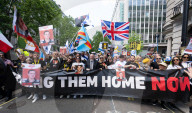 Pro Israel march and rally in London, UK.