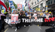 Pro Israel march and rally in London, UK.