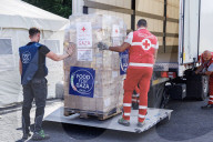 Nepi - Antonio Tajani presenta il primo carico di aiuti per il popolo di Gaza