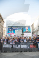 Milano - Flash Mob di Unione Giovani Ebrei d'Italia e il Forum delle Famiglie degli Ostaggi