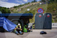 Farmers protest at the Spain-France border in La Jonquera, Spain - 3 Jun 2024