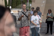 Barcelona - Soap bubbles against the UNVEX drone fair