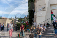 Barcelona - Soap bubbles against the UNVEX drone fair