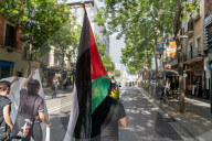 Barcelona - Pro-Palestinian anarchists against the UNVEX fair