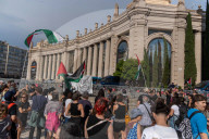 Barcelona - Pro-Palestinian anarchists against the UNVEX fair