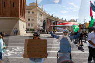 Barcelona - Pro-Palestinian anarchists against the UNVEX fair