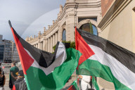 Barcelona - Pro-Palestinian anarchists against the UNVEX fair